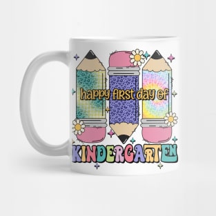 First Day Kindergarten Teacher Leopard Pencil Back to School Mug